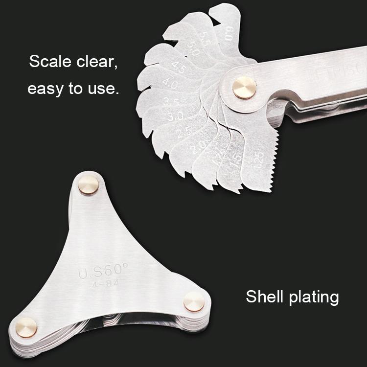 60° Stainless Steel Thread Gauge | 51 Pieces