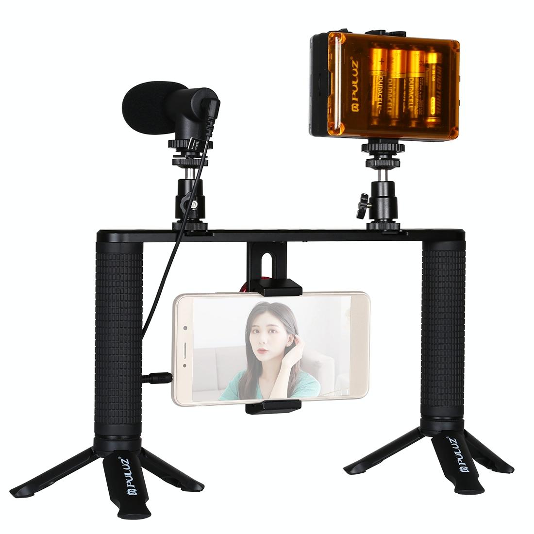 4-In-1 Vlogging Kit | LED Light | Microphone | Tripod | Stabilizer | Portable