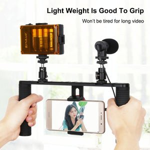 4-In-1 Vlogging Kit | LED Light | Microphone | Tripod | Stabilizer | Portable