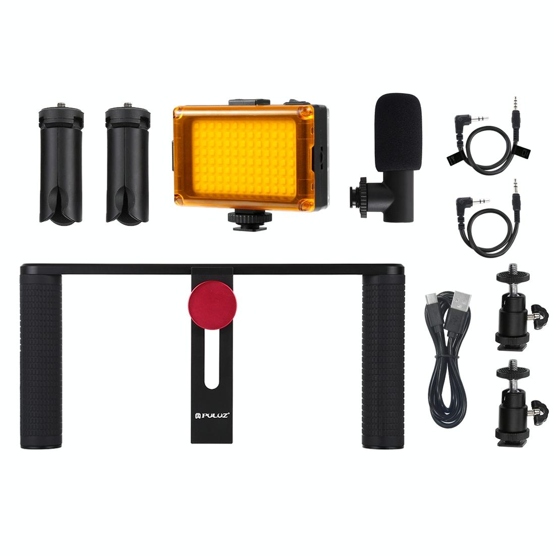 4-In-1 Vlogging Kit | LED Light | Microphone | Tripod | Stabilizer | Portable