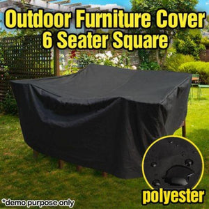 Waterproof 210D Oxford Cloth Cover for Outdoor Furniture Set | Protects from UV Dust & Rain | 250x250x90cm | Black