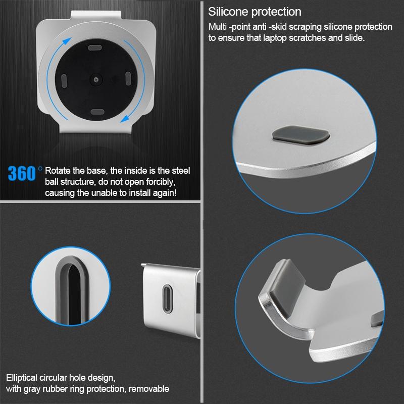 360° Rotating Aluminum Laptop Stand | Efficient Cooling