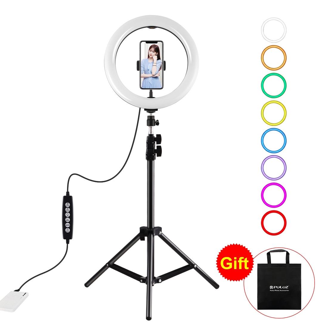 10.2" RGBW LED Ring Light Kit with 1.1m Tripod & Phone Clamp