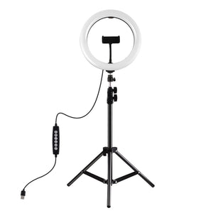 10.2" RGBW LED Ring Light Kit with 1.1m Tripod & Phone Clamp