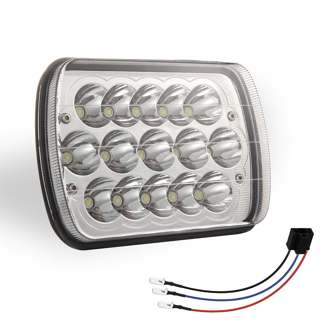 7 Inch 5X7 H4 15W DC 9-30V 1500Lm IP67 Car Truck Off-Road Vehicle LED Work Lights / Headlight with 15 LEDs Lamps