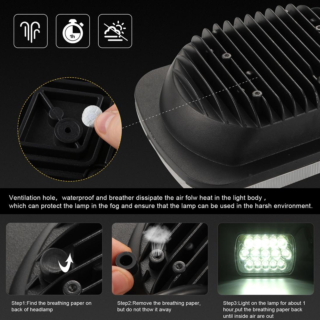 7 Inch 5X7 H4 15W DC 9-30V 1500Lm IP67 Car Truck Off-Road Vehicle LED Work Lights / Headlight with 15 LEDs Lamps