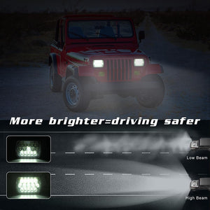 7 Inch 5X7 H4 15W DC 9-30V 1500Lm IP67 Car Truck Off-Road Vehicle LED Work Lights / Headlight with 15 LEDs Lamps
