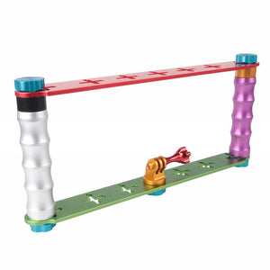 Aluminum Dual Grip Stabilizer | For Action Cameras | Jaws Flex Clamp Mount