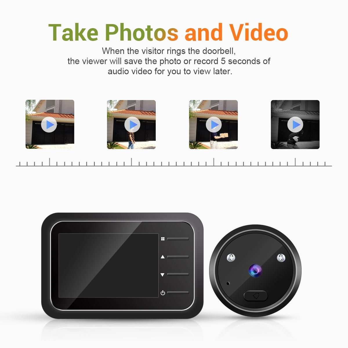 Digital Door Viewer | 2.4" Screen | Night Vision | Photo + Video | TF Card