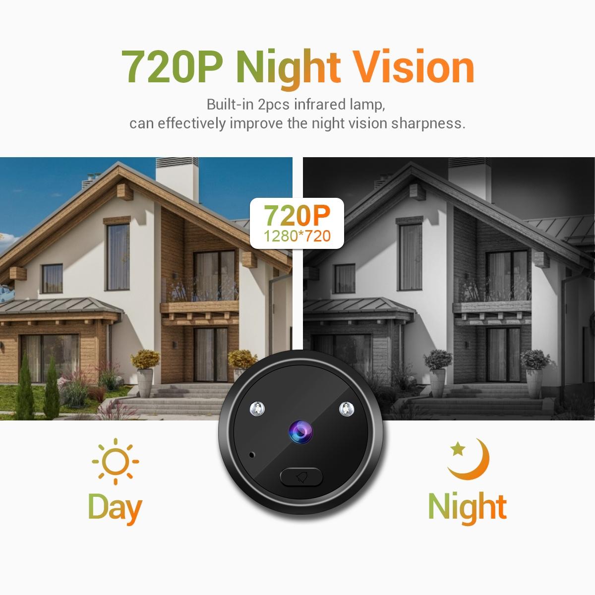 Digital Door Viewer | 2.4" Screen | Night Vision | Photo + Video | TF Card