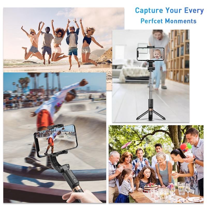 Multifunctional Mobile Phone Gimbal Stabilizer with Live Video & Selfie Stick