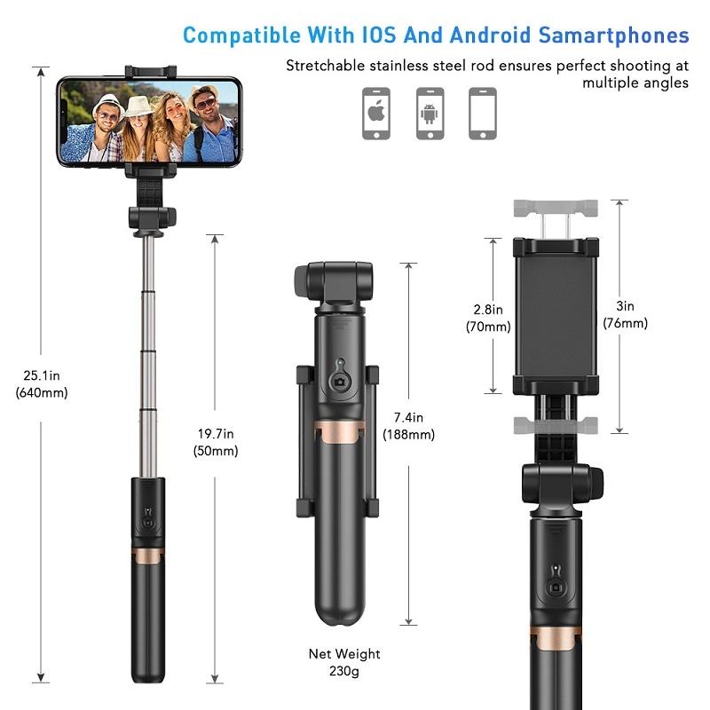 Multifunctional Mobile Phone Gimbal Stabilizer with Live Video & Selfie Stick