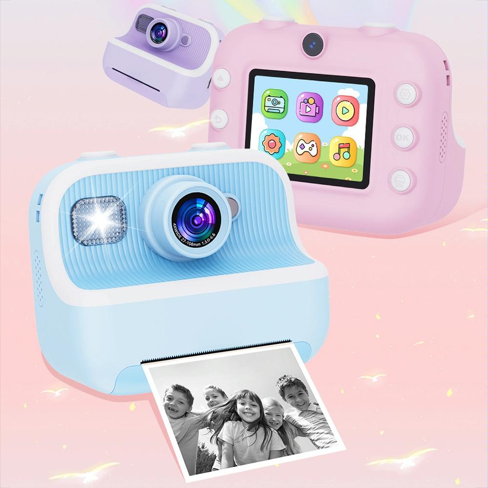 Blue Children's Thermal Camera with Dual-Camera 1080P HD | 2400W Pixel | 2.4-Inch Display | Blue + 32GB