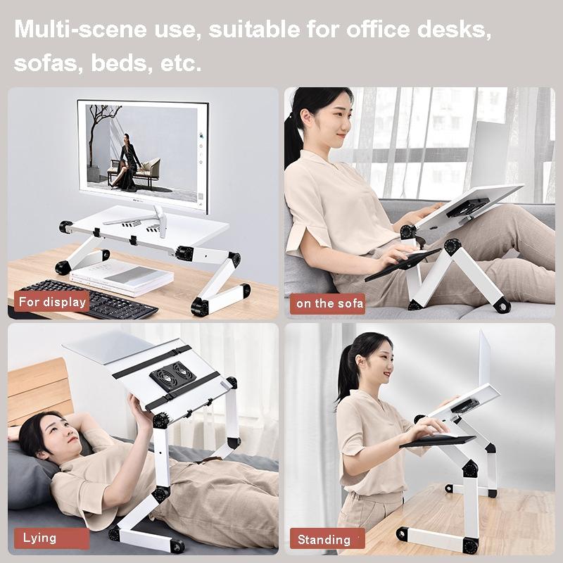 Portable Folding Laptop Desk with Adjustable Height & Storage