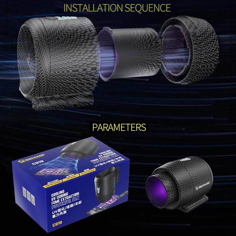 3-in-1 Quick Cooling Fan, Fume Exhaust & UV Lamp for Motherboard Repair