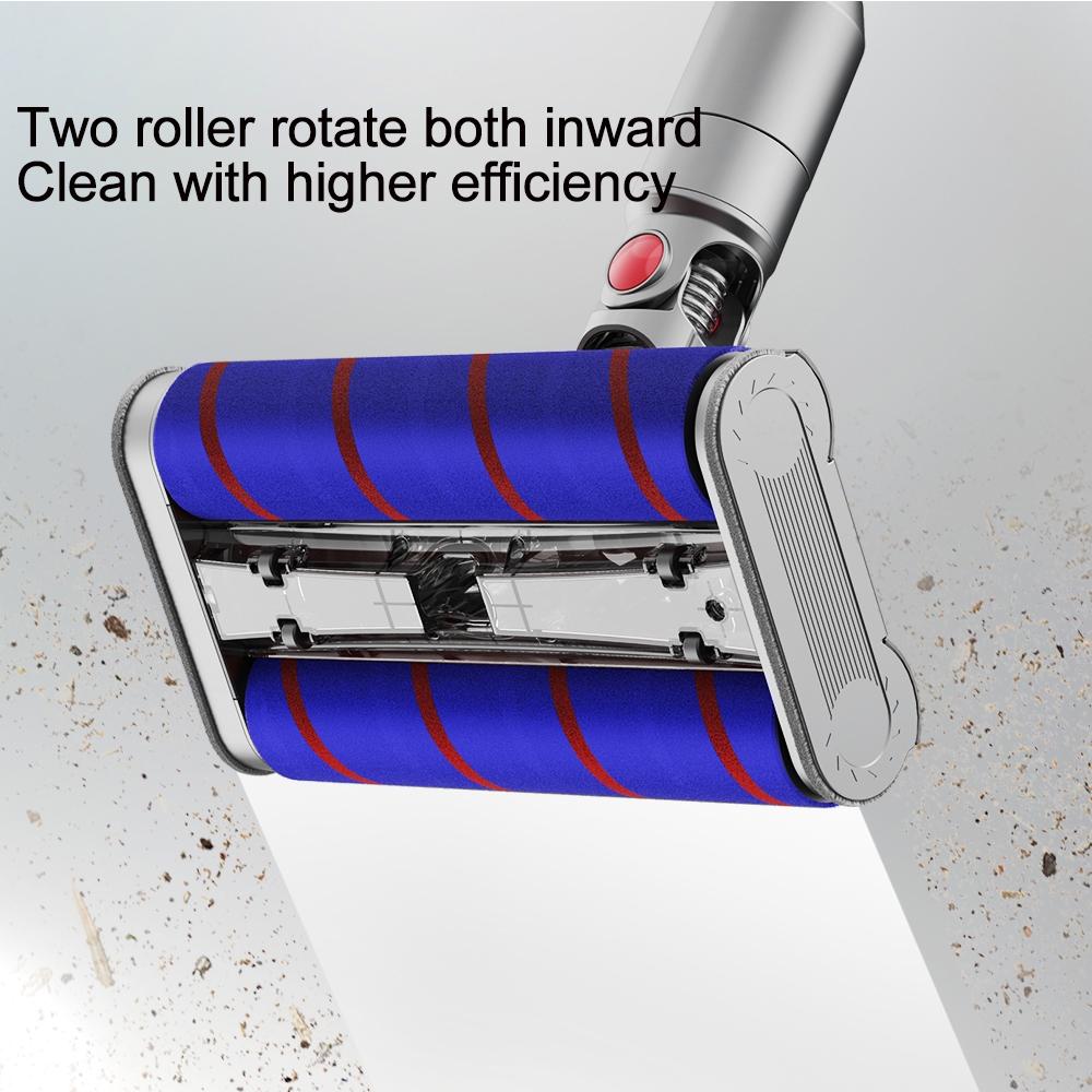 Double Roller Soft Velvet Floor Brush with LED | For Dyson Vacs