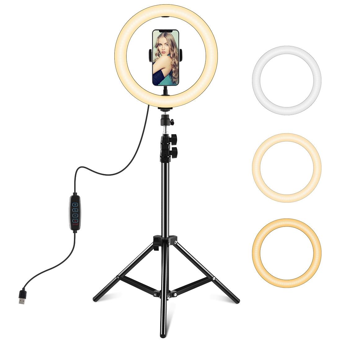10.2" LED Ring Light with 1.1m Tripod for Vlogging & Live Streaming