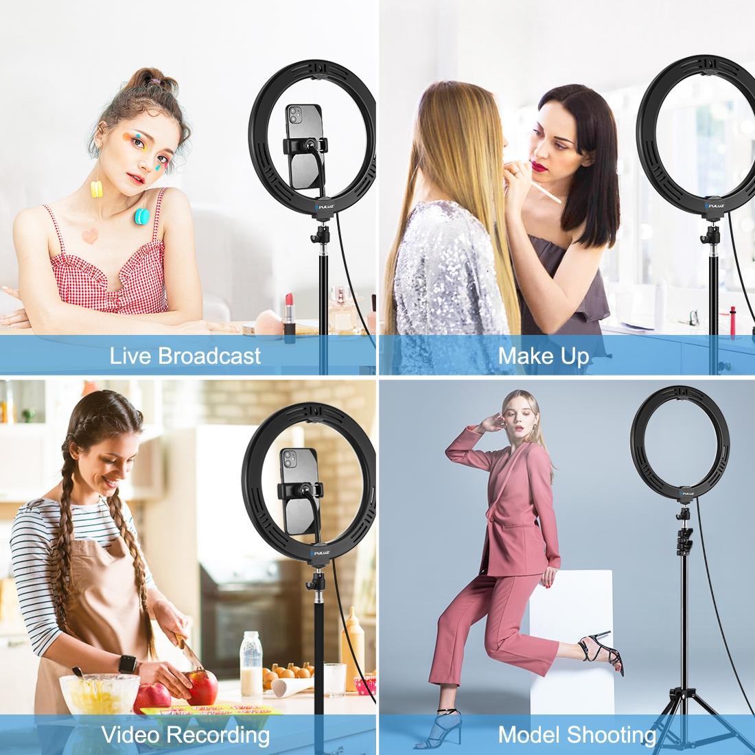 10.2" LED Ring Light with 1.1m Tripod for Vlogging & Live Streaming