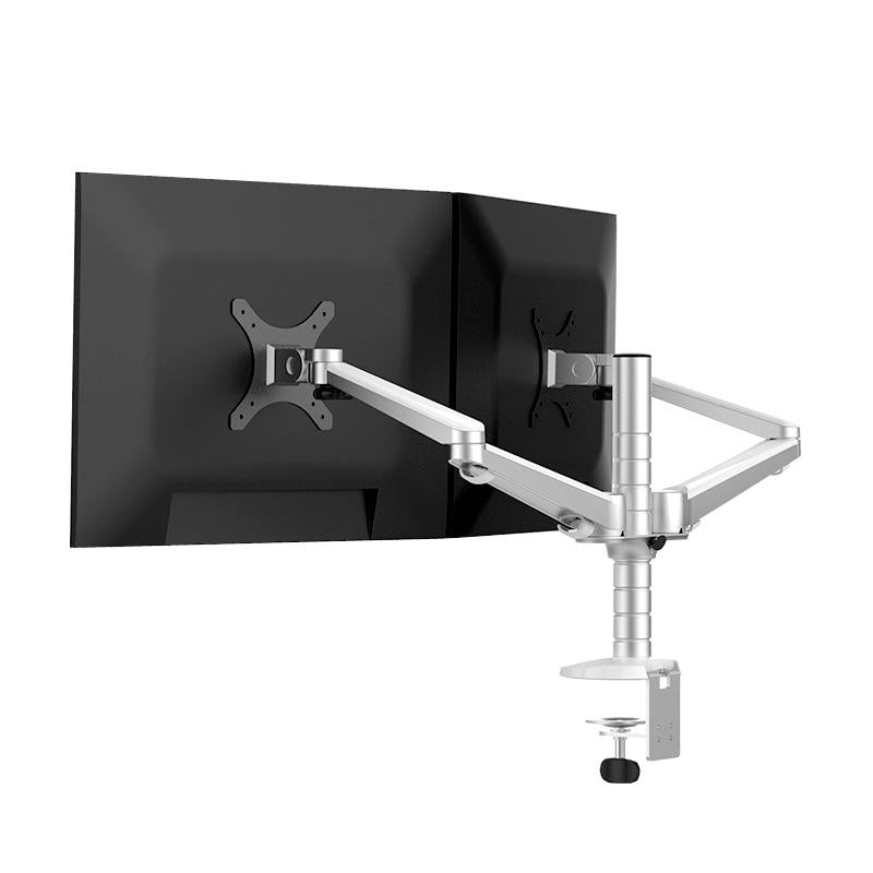 Double Arm Aluminum Desktop Monitor Mount Stand | Compact