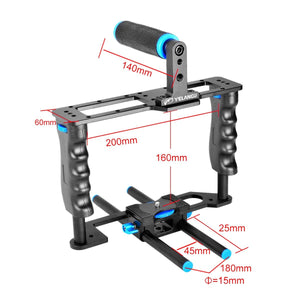 Camera Stabilizer with Protective Cage Handle and Top Set