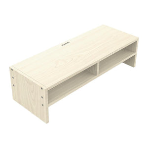 Wood Grain 2-Tier Monitor Stand with Partition