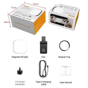 Rechargeable Mini Magnetic Selfie Light | Tri - Colour Temperature