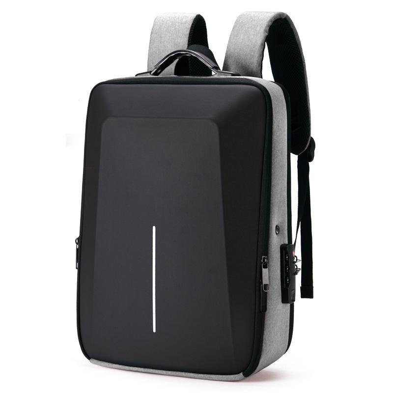 Anti-theft Hard Shell Backpack for Men with Alloy Frame | Gray