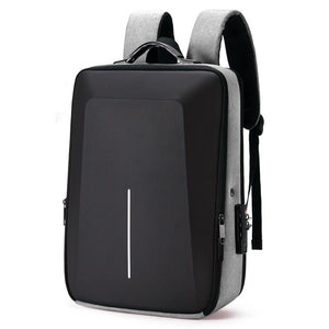Anti-theft Hard Shell Backpack for Men with Alloy Frame | Gray