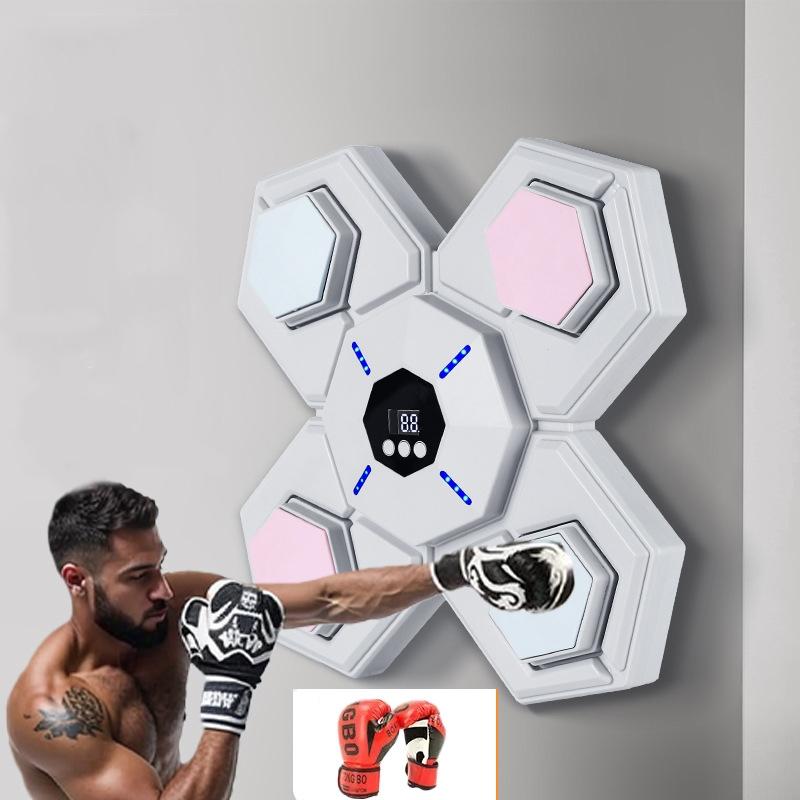 Rechargeable Bluetooth Boxing Machine with Adult & Child Gloves | Blue | With Adult Gloves Blue