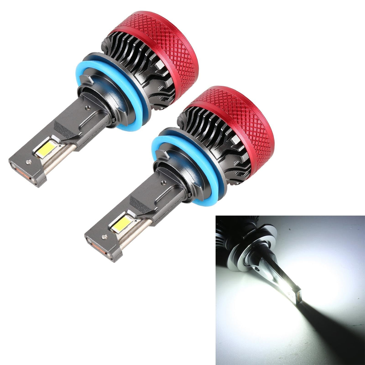 1 Pair LED Headlights | H8/H11 | DC 12V | 65W | 6000K | 6500LM