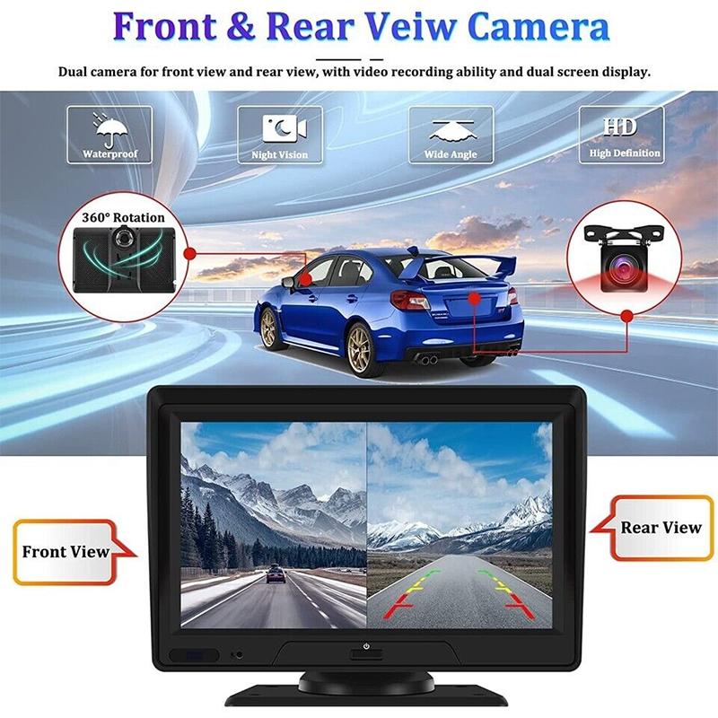 Car Navigator with Dual-Lens Recorder | 7" Touch Display | Smart Driving & Wireless Setup