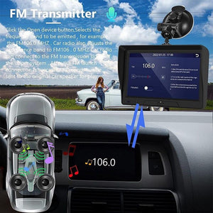 Car Navigator with Dual-Lens Recorder | 7" Touch Display | Smart Driving & Wireless Setup