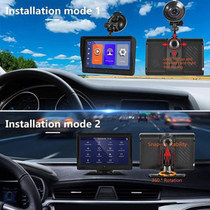 Car Navigator with Dual-Lens Recorder | 7" Touch Display | Smart Driving & Wireless Setup