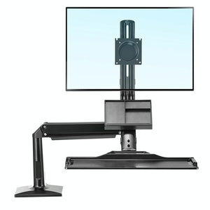 Sit-Stand Workstation | Ergonomic Monitor Holder | Foldable Keyboard Tray | 19-27" Full Motion