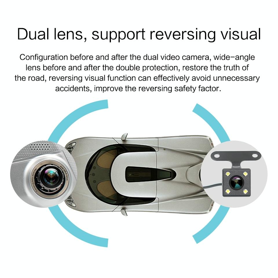 7" LCD Touch Screen Rear View Mirror Car Recorder | With Separate Camera