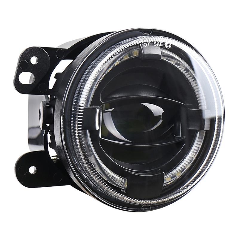 2 Pcs 4 Inch LED Angel Eye Fog Lights | Jeep Wrangler / Dodge / Chrysler PT Cruiser | White Light