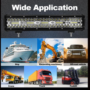 15 Inch 75W 7500Lm 6000K LED Strip Working Refit Off-Road Vehicle Lamp Roof Strip Light