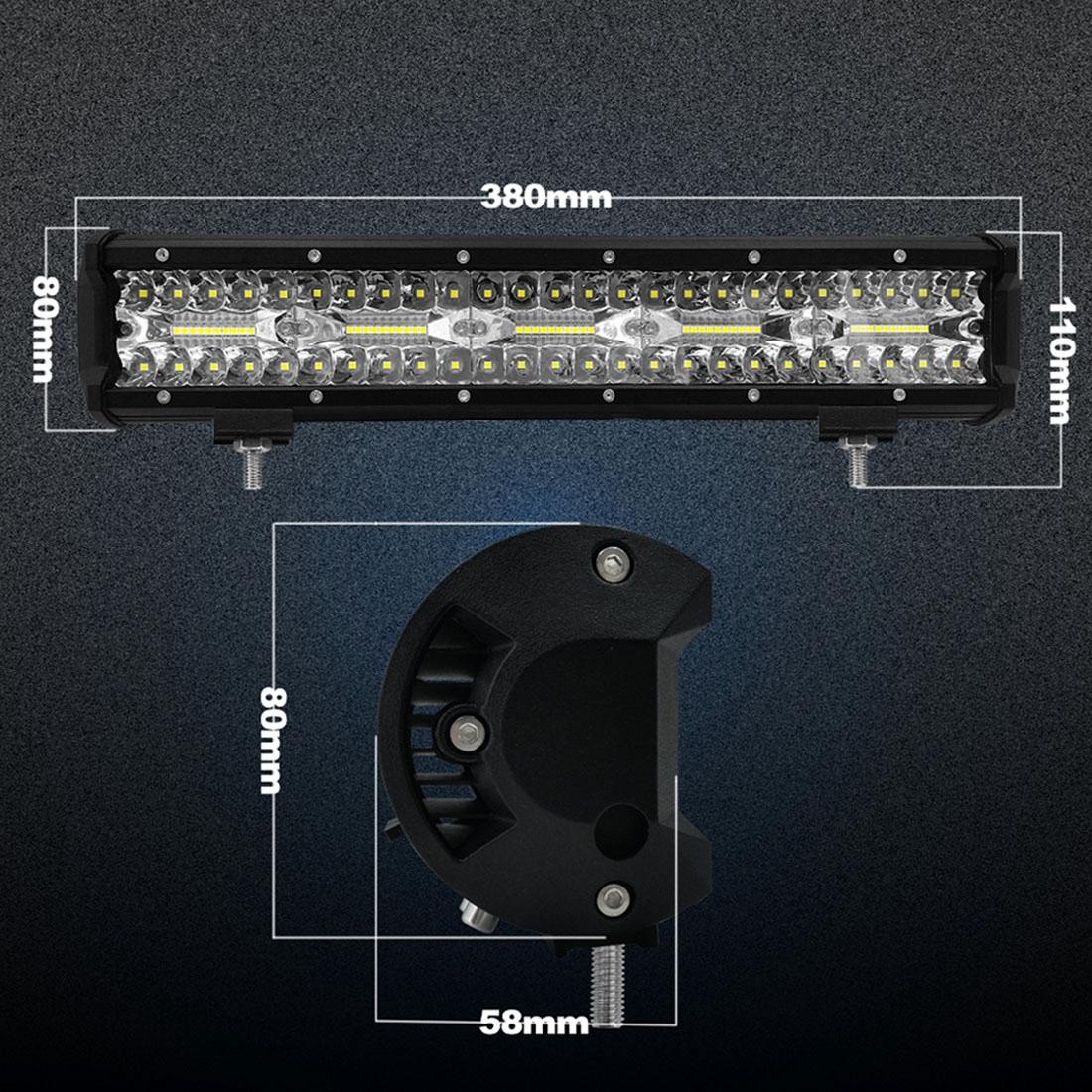 15 Inch 75W 7500Lm 6000K LED Strip Working Refit Off-Road Vehicle Lamp Roof Strip Light