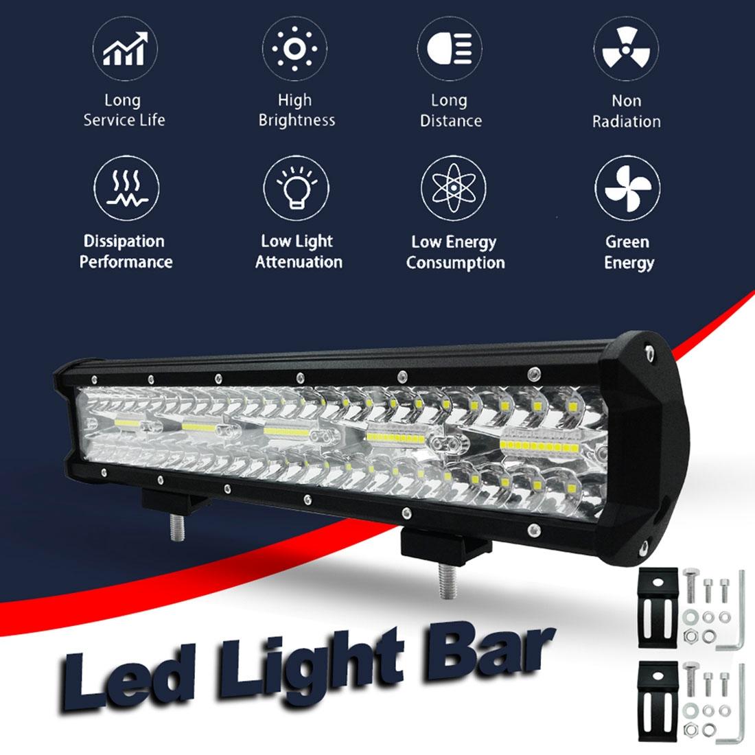 15 Inch 75W 7500Lm 6000K LED Strip Working Refit Off-Road Vehicle Lamp Roof Strip Light