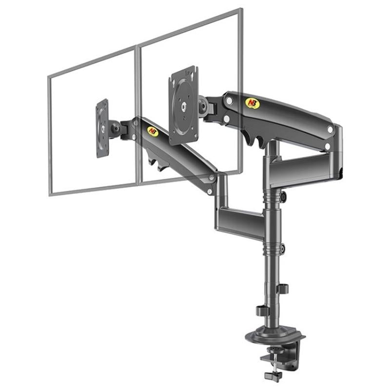 Dual Arm Clamp for LCD TV | Full Motion | 22-32" | Gas Spring Support | Desk Monitor Holder