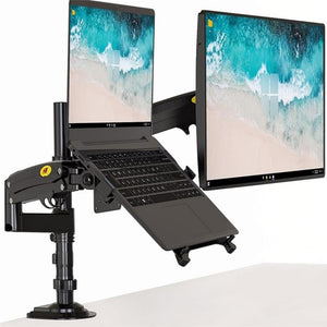 Dual Arm Clamp for LCD TV | Full Motion | 22-32" | Gas Spring Support | Desk Monitor Holder