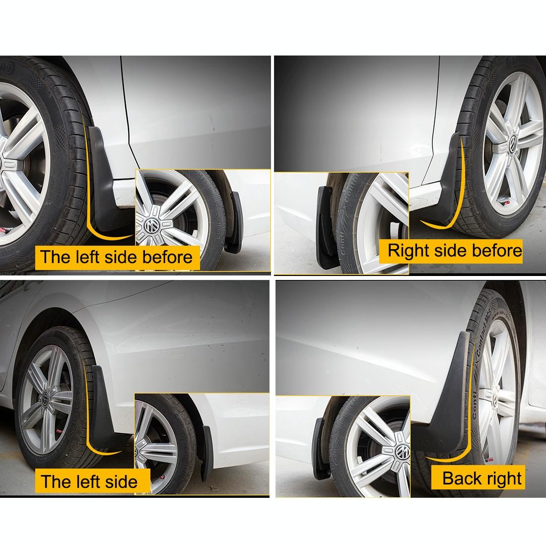 4 Pcs Car Auto Semi-Rigid PVC Splash Flaps Fender Guard for Audi A3 Sedan 2014