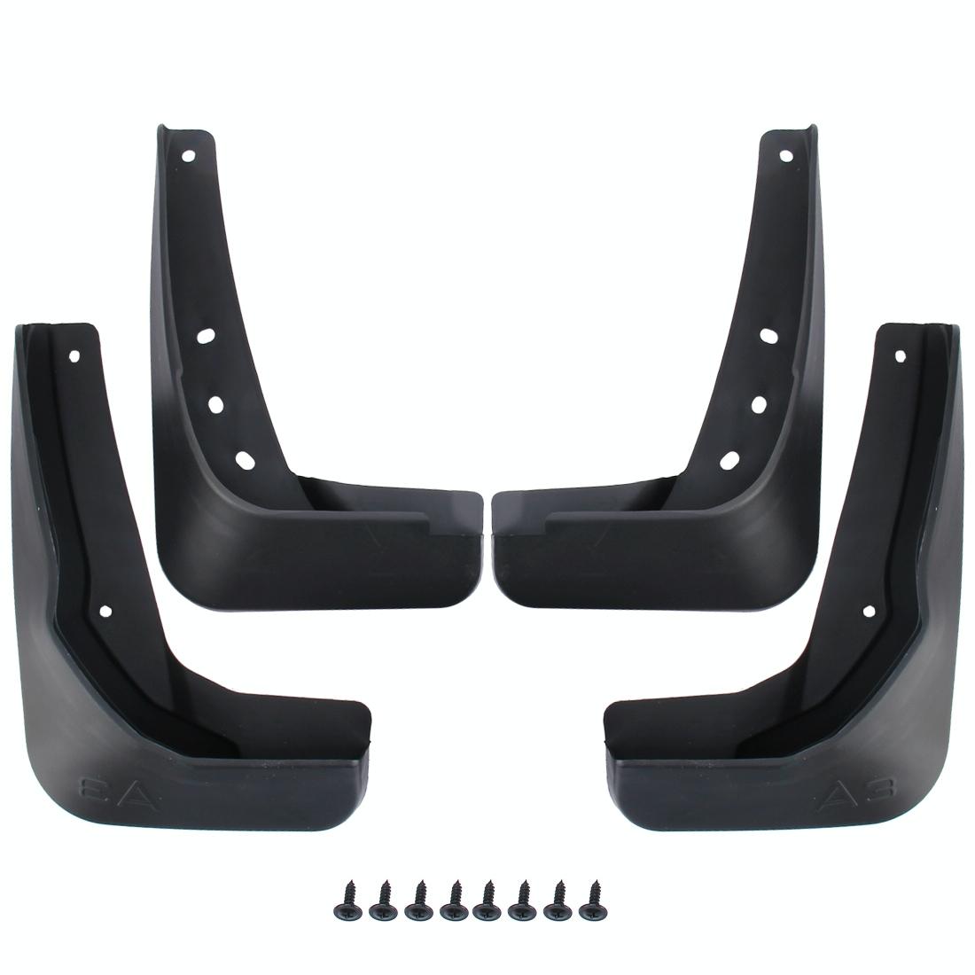 4 Pcs Car Auto Semi-Rigid PVC Splash Flaps Fender Guard for Audi A3 Sedan 2014