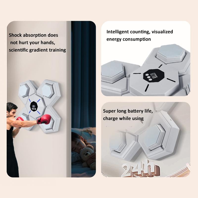 Rechargeable Bluetooth Boxing Machine with Adult & Child Gloves | Blue | With Child Gloves Blue