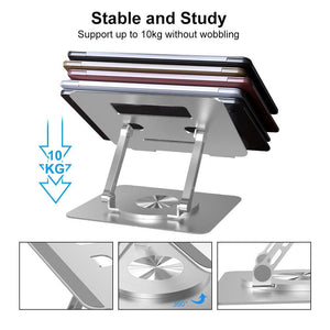 Adjustable Laptop Stand | Portable Aluminum | 360° Rotation