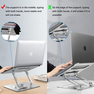Adjustable Laptop Stand | Portable Aluminum | 360° Rotation