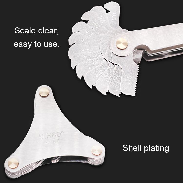 60° Stainless Steel Thread Gauge | 30 Pieces