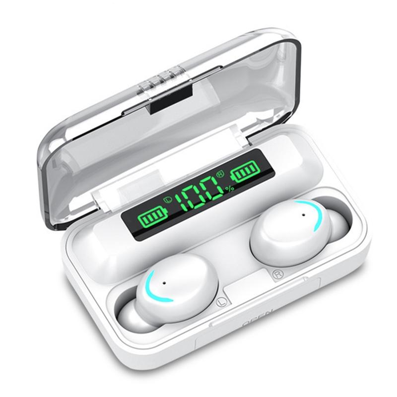 Bluetooth Earphone with Noise Reduction & LED Display | Black | IP6D1057 LED Light