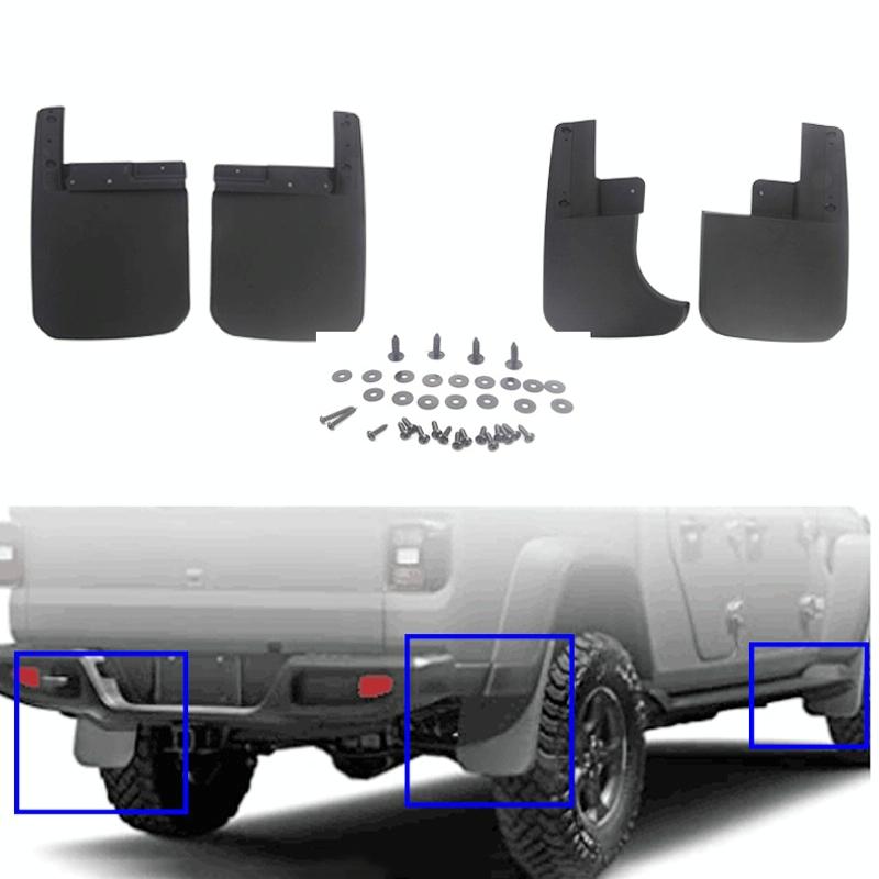 Car ABS Splash Flaps Fender Guard for Jeep Wrangler JT 2019-2021