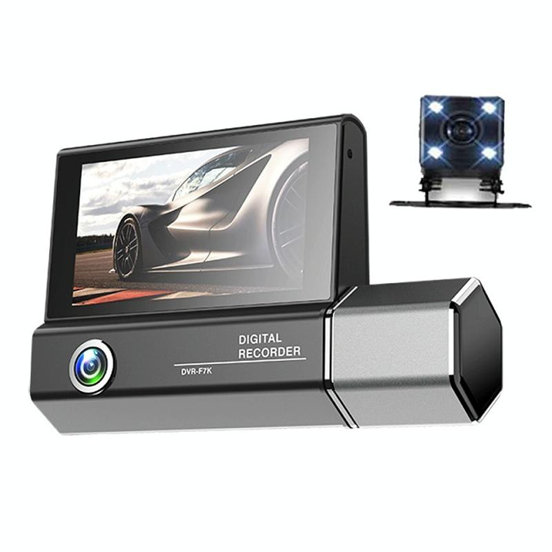 1080P HD Multi-Language Driving Recorder with 3 Lenses